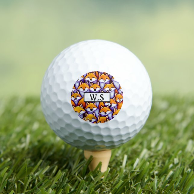 Roter Fuchs Cartoon Doodle individuelle Name Wald Golfball (Insitu T-Shirt)