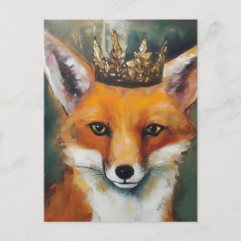 Roter Fuchs in einer Krone Postkarte