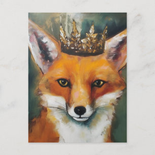 Roter Fuchs in einer Krone Postkarte
