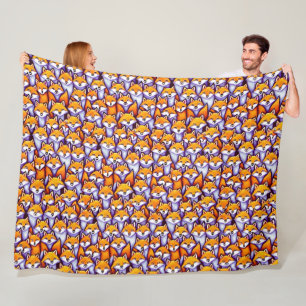 Roter Fuchs sieht Cartoon-Wimpernstruktur Fleecedecke