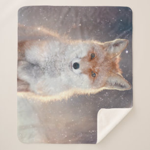 Roter Fuchs, Winterwald, landschaftliche Illustrat Sherpadecke