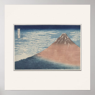 Roter Fuji von Hokusai - Japanischer Holzblock qua Poster
