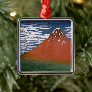 Roter Fuji, Vulkan Aka Fujiyama Katsushika Hokusai Ornament Aus Metall