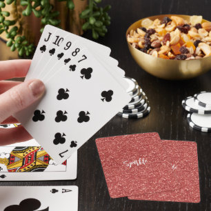Roter Funkelglitter   Spielkarten