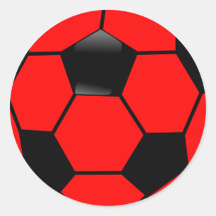 Roter Fußball Runder Aufkleber