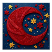 Roter Garnmond mit kleinen Garnstern