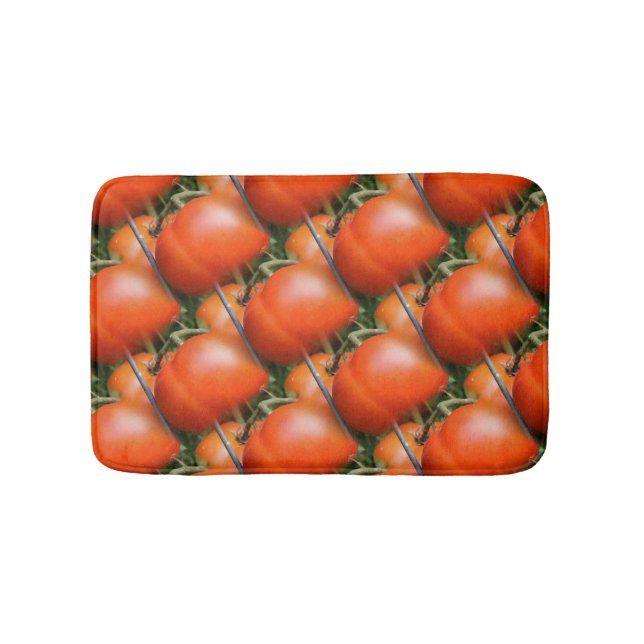 Roter Garten Tomaten Naturmuster Badematte (Vorderseite)