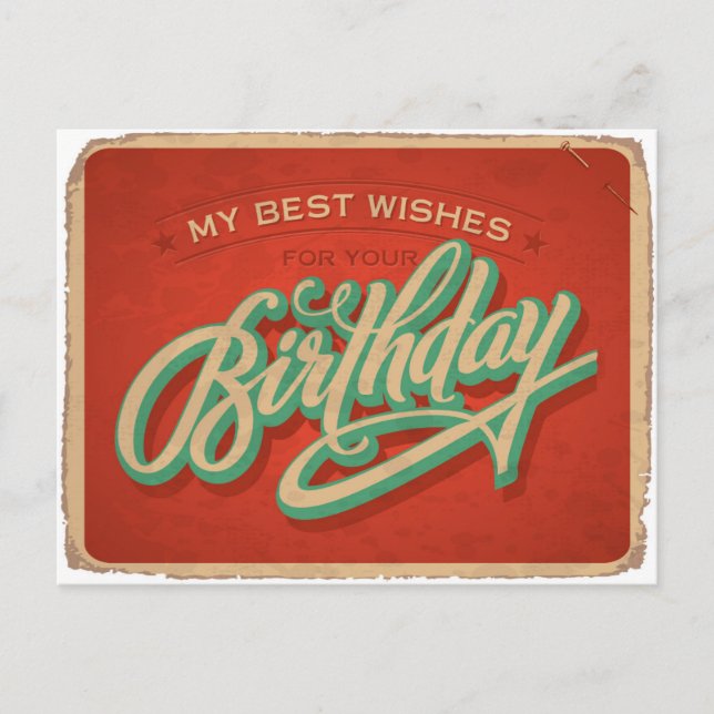 Roter Geburtstag Postkarte (Vorderseite)