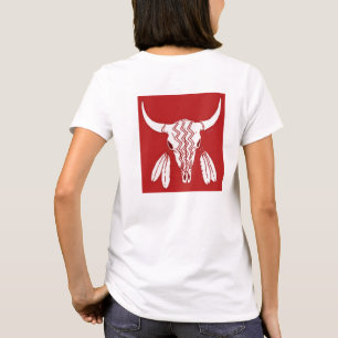 Roter Geister-Tanz Büffel Frauen weißes T-Shirt Rü