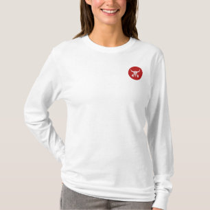 Roter Geister-Tanz Büffel Kreis weißes Langarmshir T-Shirt