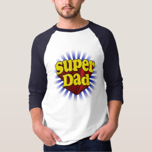 Roter gelber blauer frischer SuperVater-T - Shirt