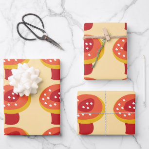 Roter Gelber Pilz Geschenkpapier Set