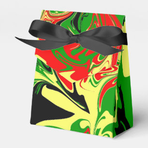 Roter, gelber, schwarzer und grüner Wirbel Geschenkschachtel
