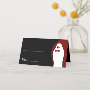 Roter Gentleman-Geist Halloween-Hochzeit Platzkarte