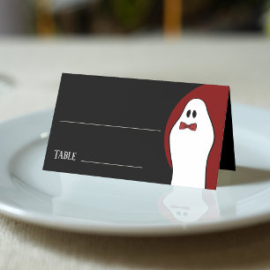 Roter Gentleman-Geist Halloween-Hochzeit Platzkarte