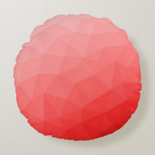 Roter geometrischer Maschenverlauf mit Farbverlauf Rundes Kissen