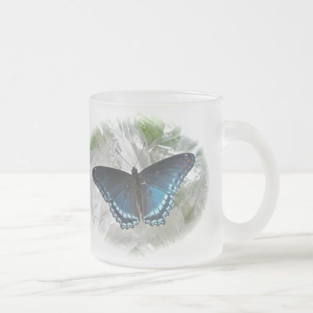 Roter Gepunkteter Lila Schmetterling Mattglastasse (Rechts)