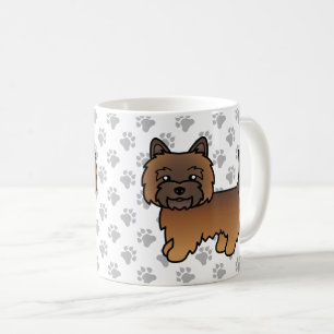Roter Gescheckter Cairn Terrier Süßer Cartoon-Hund Kaffeetasse