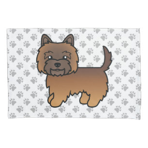 Roter Gescheckter Cairn Terrier Süßer Cartoon-Hund Kissenbezug