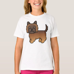 Roter Gescheckter Cairn Terrier Süßer Cartoon-Hund T-Shirt