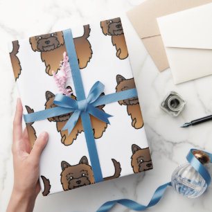Roter Gescheckter Cairn Terrier Süßes Cartoon-Hund Geschenkpapier