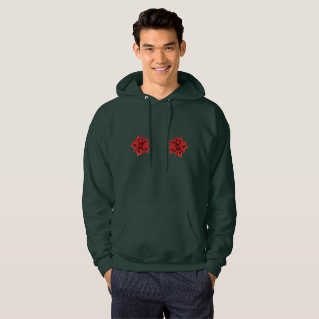 Roter Geschenkbogen Kapuzenpullover Hoodie (Vorne ganz)