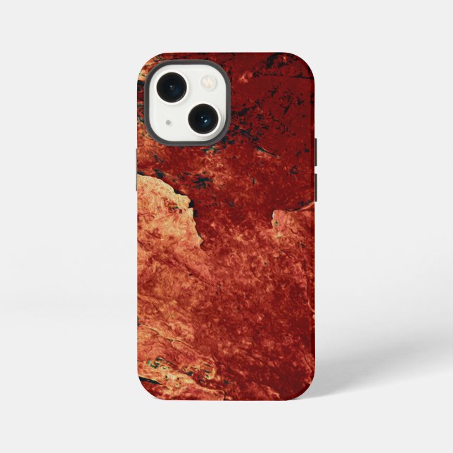 Roter gestrichener Stein iPhone 13 Mini Hülle (Rückseite)