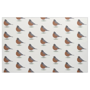 Roter gezeichneter Vogel Breasted Stoff