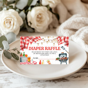 Roter Gingham Baby-Q Windel-Raffel-Los Begleitkarte