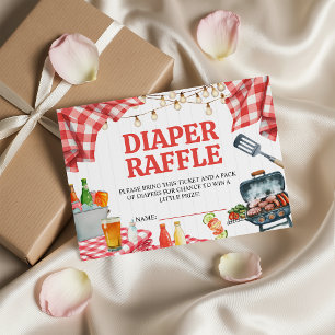 Roter Gingham Baby-Q Windel-Raffel-Los Begleitkarte
