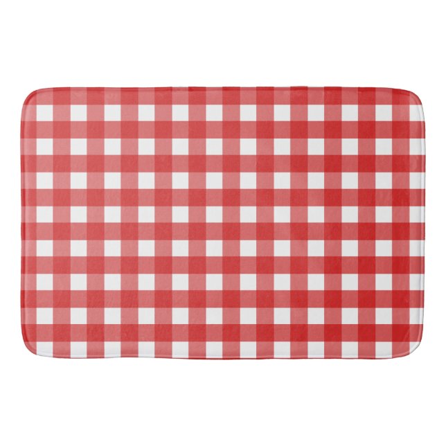 Roter Gingham Badematte (Vorderseite)