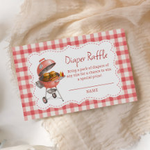 Roter Gingham-Burger-BBQ-Baby-Shower-Windel-Raffle