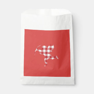 Roter Gingham Cupid Geschenktütchen