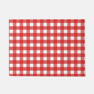 Roter Gingham Fußmatte