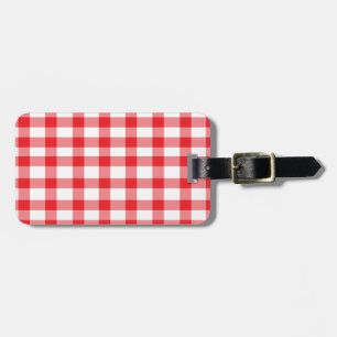 Roter Gingham Gepäckanhänger