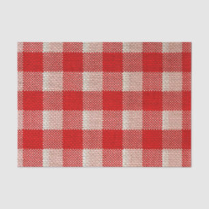Roter Gingham-karierter Muster-Leinwand-Blick Seidenpapier