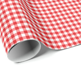 Roter Gingham-Karo Geschenkpapier