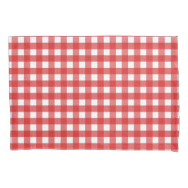 Roter Gingham Kissenbezug
