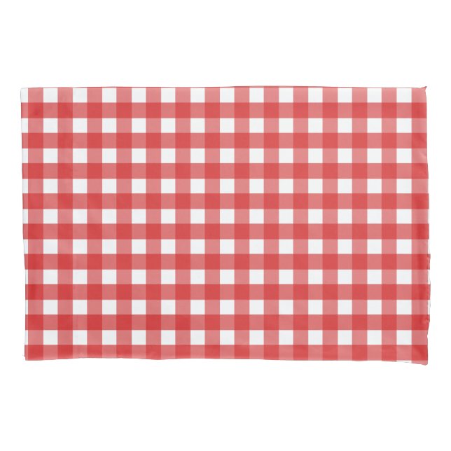 Roter Gingham Kissenbezug (Vorderseite)