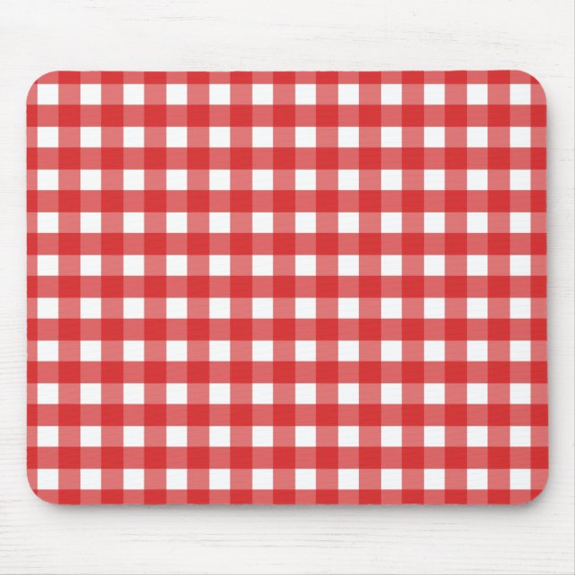 Roter Gingham Mousepad (Vorne)