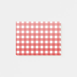 Roter Gingham Post-it Klebezettel