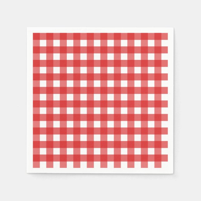 Roter Gingham Serviette (Vorderseite)