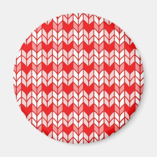 ROTER GINGHAM STRICK Rundmagnet Magnet