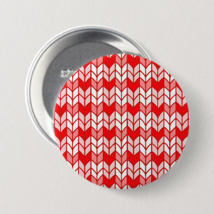 ROTER GINGHAM STRICK Rundstift Button