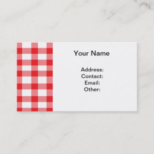 Roter Gingham Visitenkarte