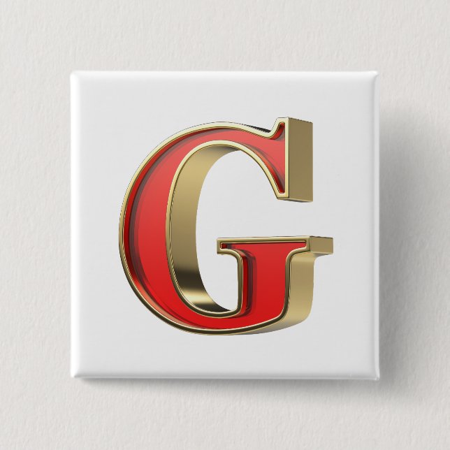 Roter Glasbuchstabe G Button (Vorderseite)