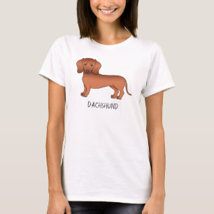 Roter, glatter Dackel Niedlicher Cartoon Dog & Tex T-Shirt