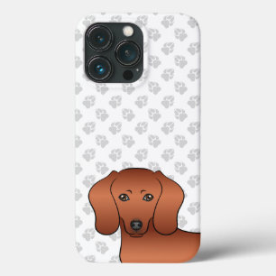 Roter glatthaariger Dackel, süßer Cartoon-Hundekop Case-Mate iPhone Hülle