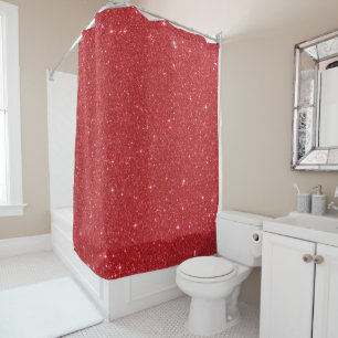 Roter Glitter Duschvorhang