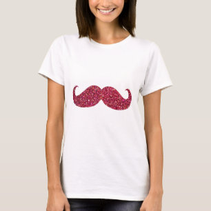 Roter Glitter-Schnurrbart T-Shirt